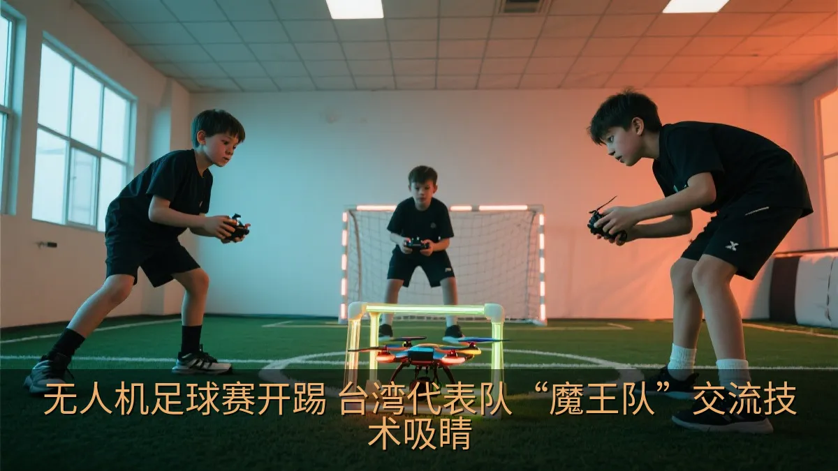 无人机足球赛开踢 台湾代表队“魔王队”交流技术吸睛